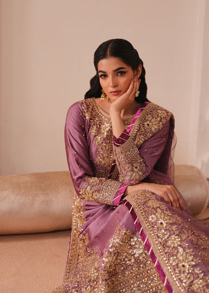 Mauve Silk Charmeuse Embroidered Gharara Suit Online in Sri Lanka India Australia