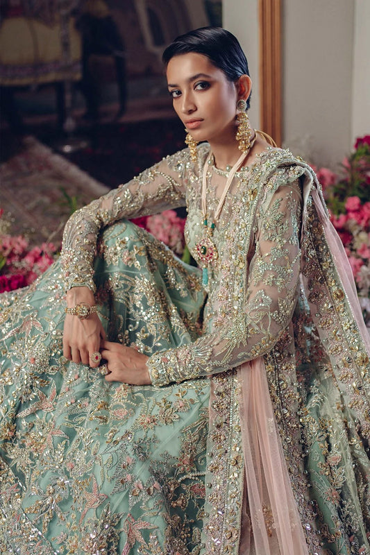 Aqua Green Handmade Bridal Maxi