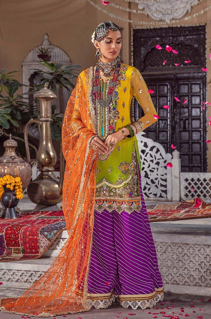 Skin Orange Readymade Pure Chiffon Suit