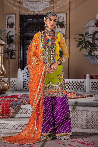 Skin Orange Readymade Pure Chiffon Suit