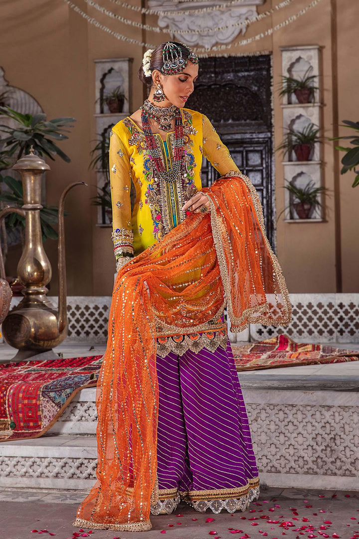 Skin Orange Readymade Pure Chiffon Suit