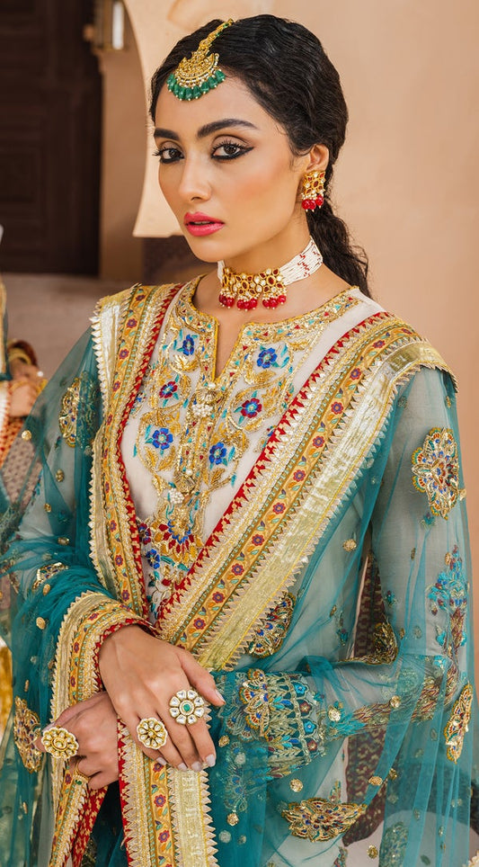 Mehndi Embroidered Chiffon Gharara