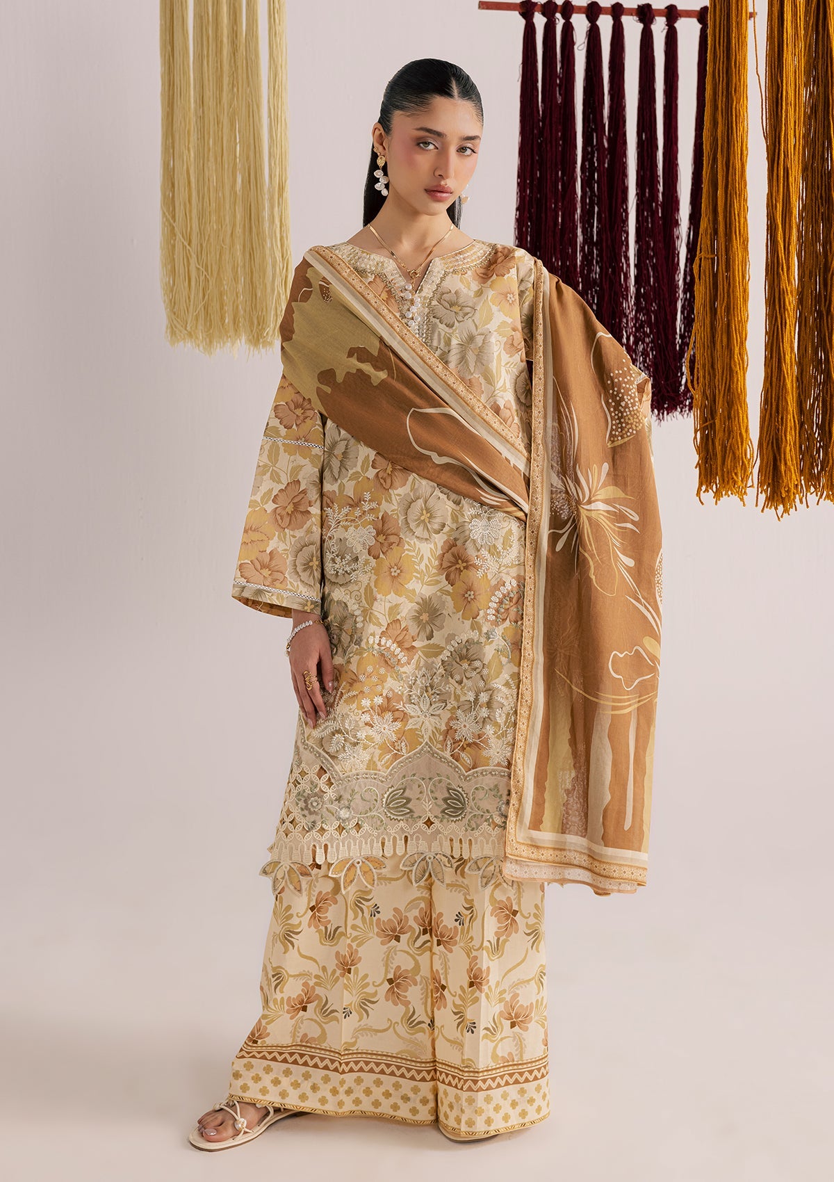 Mellow Yellow Embroidered Kurta Pajama Online in Sri Lanka India Australia