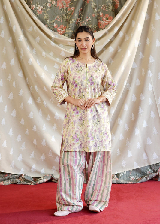 Mellow Yellow Lawn Kurta Set for Women Online in Sri Lanka India Australia