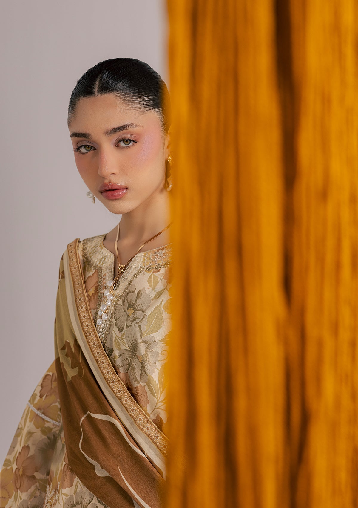 Mellow Yellow Pakistani Lawn Suit Online in UK USA Canada