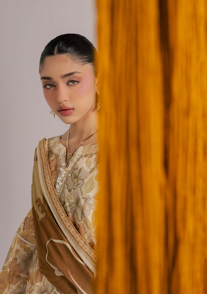 Mellow Yellow Pakistani Lawn Suit Online in UK USA Canada