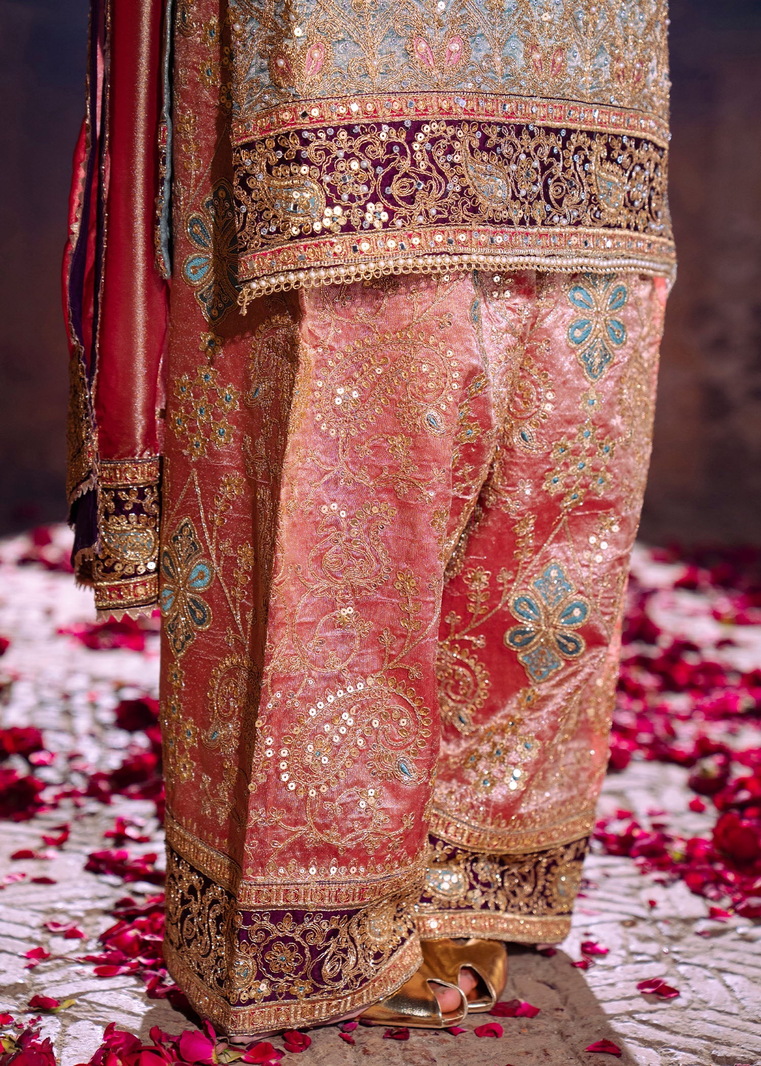 Metallic Pistachio Viscose Lehenga with Dupatta Online in Dubai DXB UAE Abudhabi Meena Bazaar