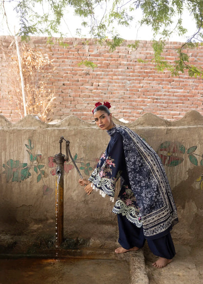Midnight Blue Embroidered Patiala Salwar Kameez Online in Dubai DXB UAE Abudhabi Meena Bazaar