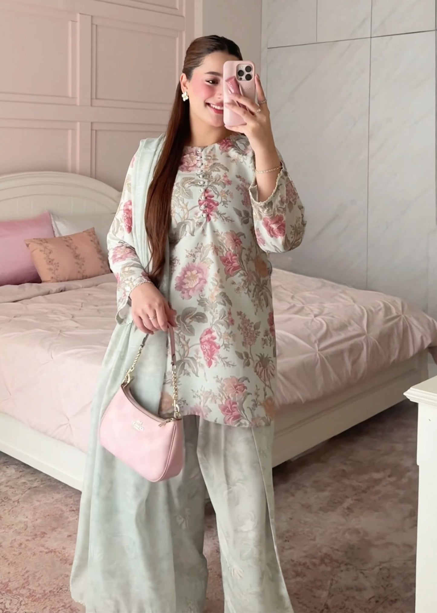Mint Green Chiffon Dupatta Farshi Shalwar for Women Online in Sri Lanka India Australia
