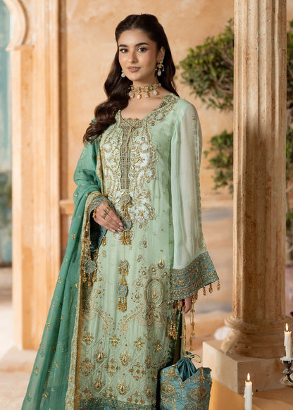 Mint Green Chiffon Embroidered Pakistani Outfit Online in Dubai DXB UAE Abudhabi Meena Bazaar