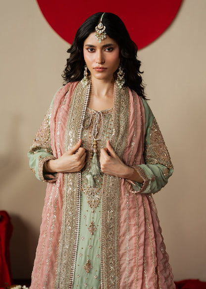 Mint Green Chiffon Embroidered Pakistani Suit Online in Dubai DXB UAE Abudhabi Meena Bazaar