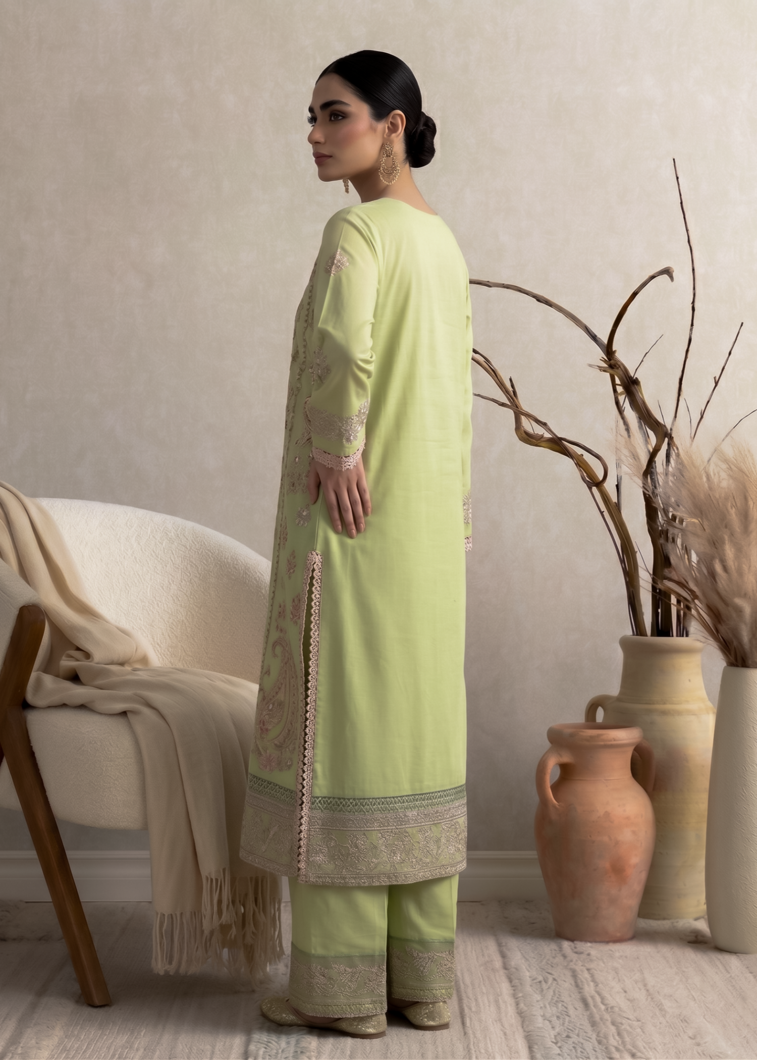 Mint Green Cotton Designer Salwar Suit Online in KSA Riyadh Saudi Arabia Oman Bahrain Qatar