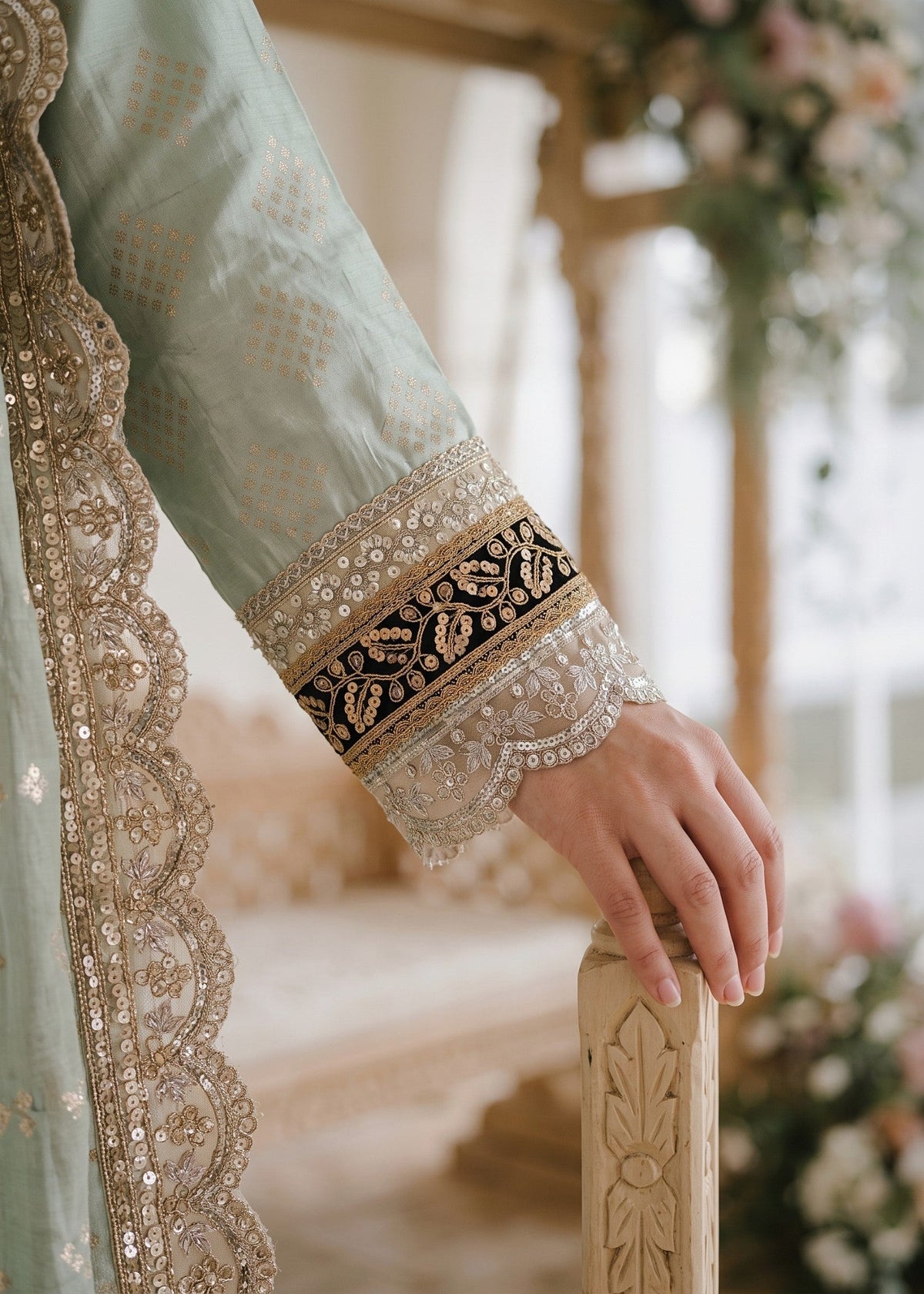 Mint Green Cotton Masuri Pishwas Suit for Women Online in Dubai DXB UAE Abudhabi Meena Bazaar