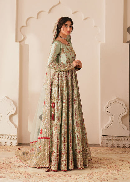Mint Green Embroidered Anarkali Salwar Suit Online in Dubai DXB UAE Abudhabi Meena Bazaar