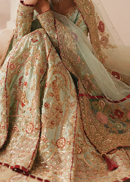 Mint Green Embroidered Anarkali Suit Online in UK USA Canada