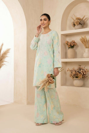 Mint Green Embroidered Cambric Cotton Co Ord Set Online in Dubai UAE Abudhabi Ajman Sharjah