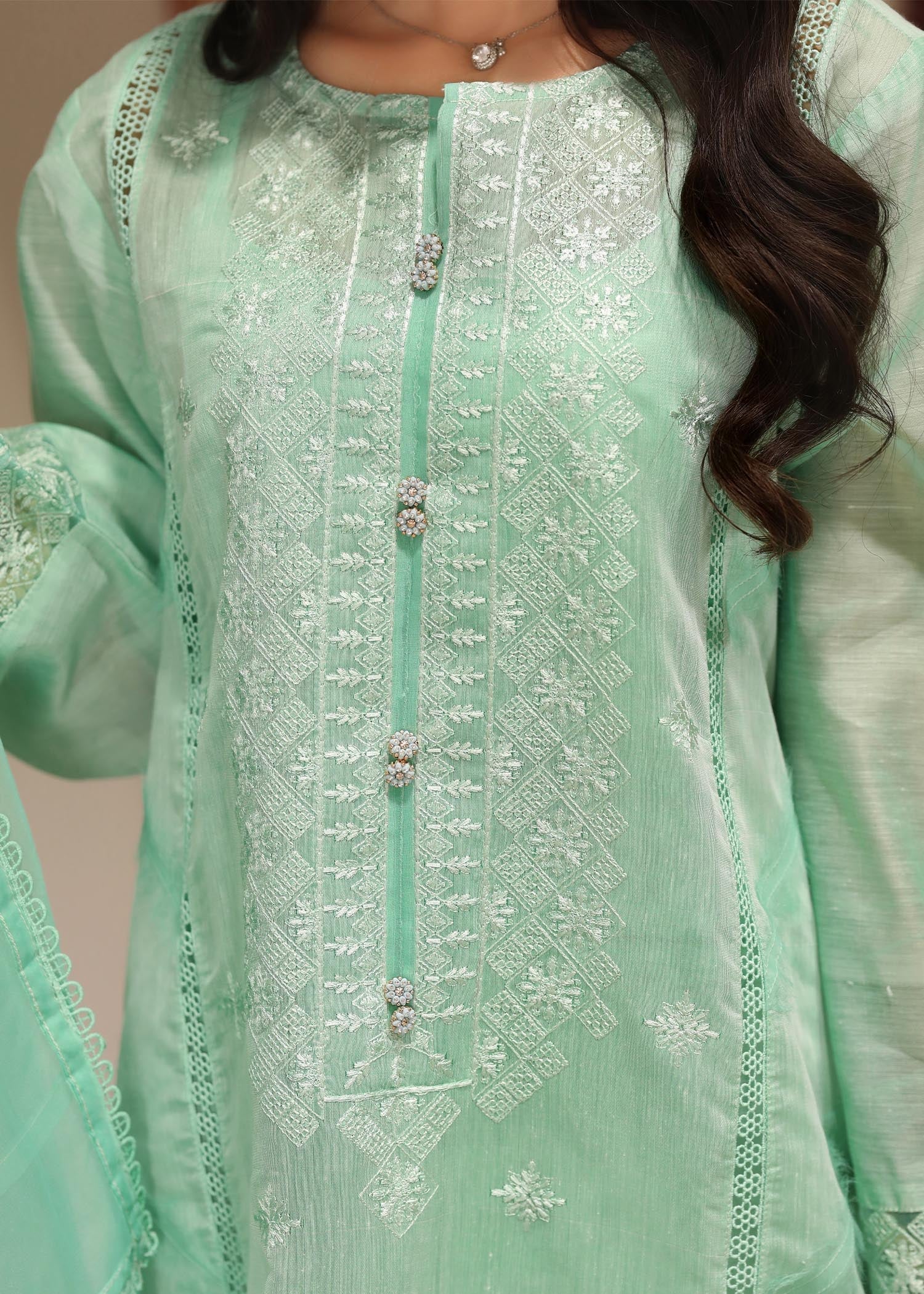 Mint Green Embroidered Festive Cotton Suit Online in Sri Lanka India Australia