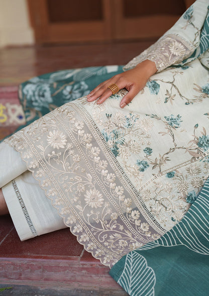Mint Green Embroidered Lawn Dress Material Online in UK USA Canada