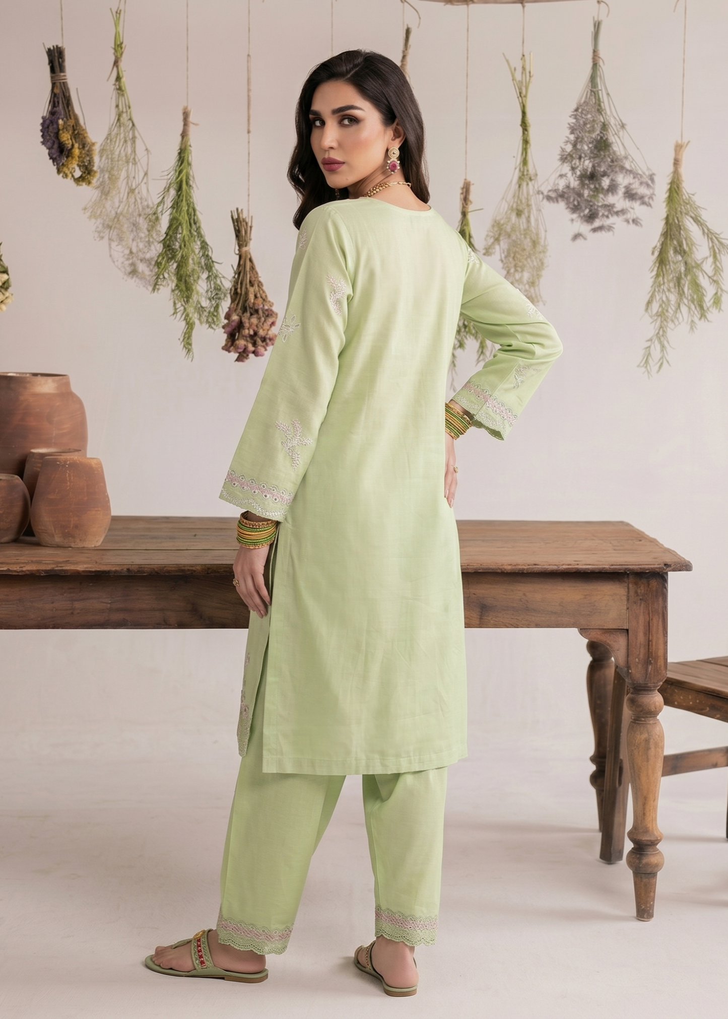 Mint Green Embroidered Lawn Festive Wear Suit Online in Sri Lanka India Australia