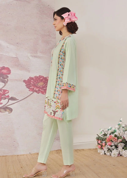 Mint Green Embroidered Lawn Festive Wear Suit Online in Sri Lanka India Australia