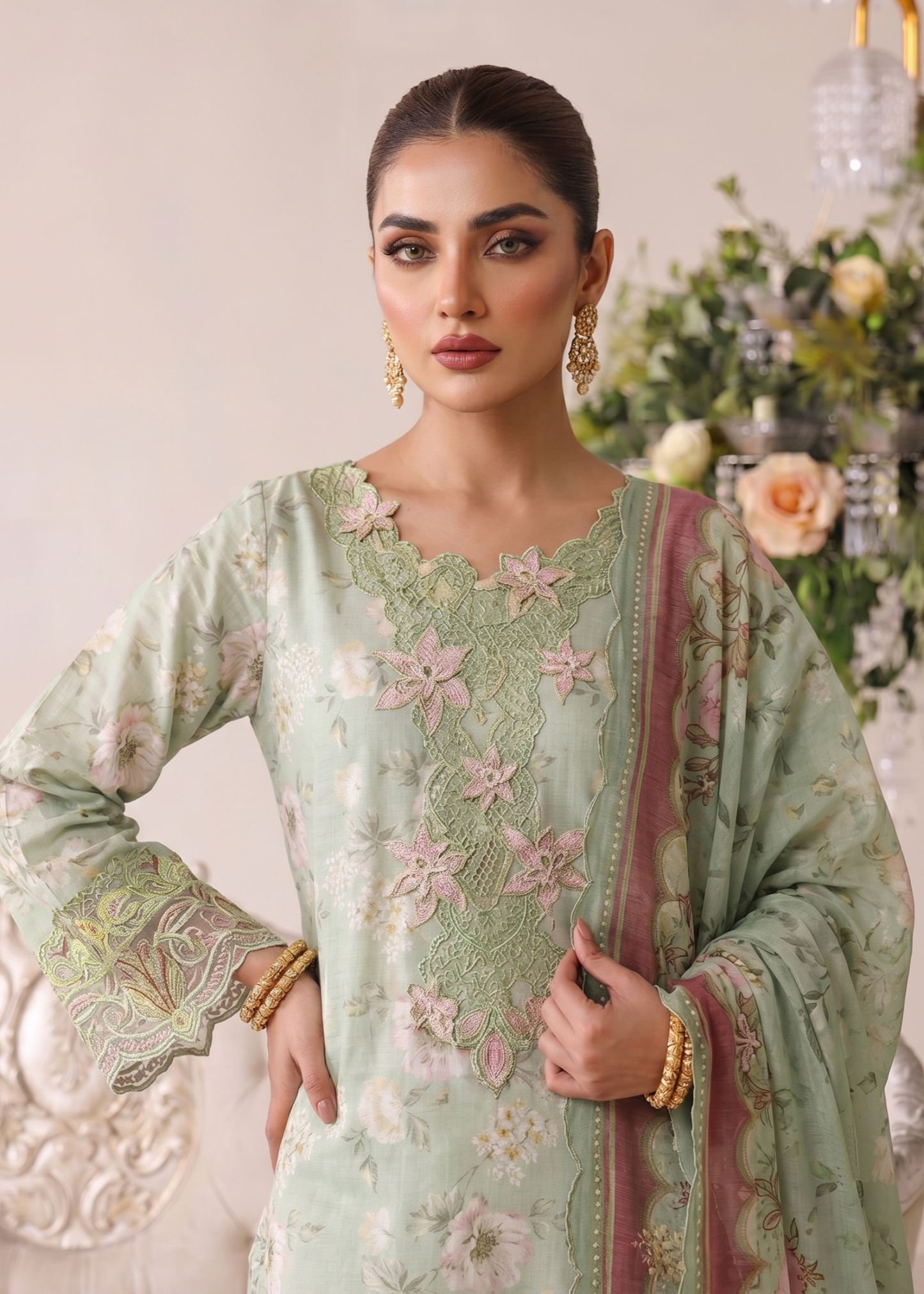 Mint Green Embroidered Sharara Party Wear Online in Sri Lanka India Australia