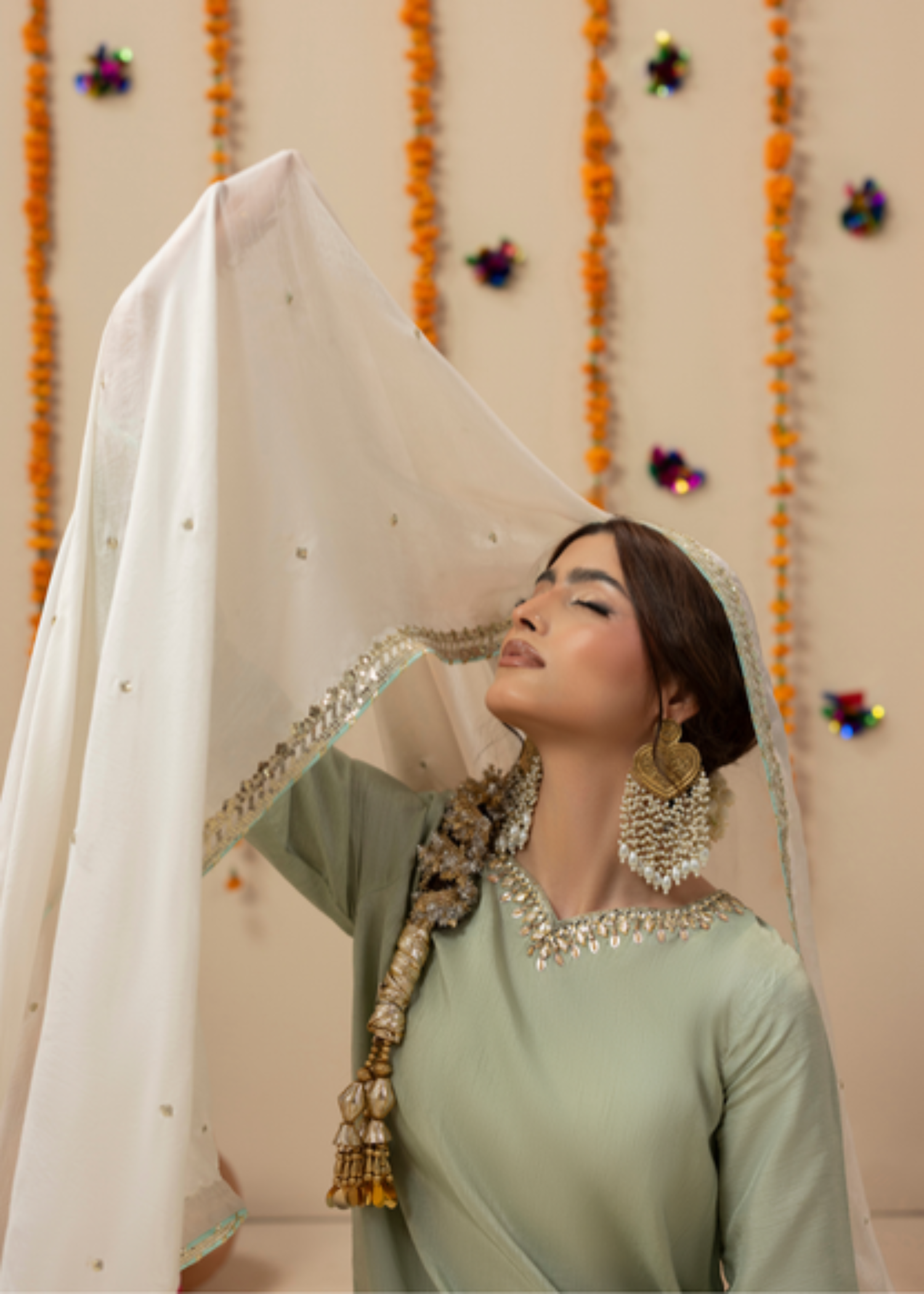 Mint Green Heavy Work Raw Silk Farshi Shalwar Online in Dubai UAE Abudhabi Ajman Sharjah