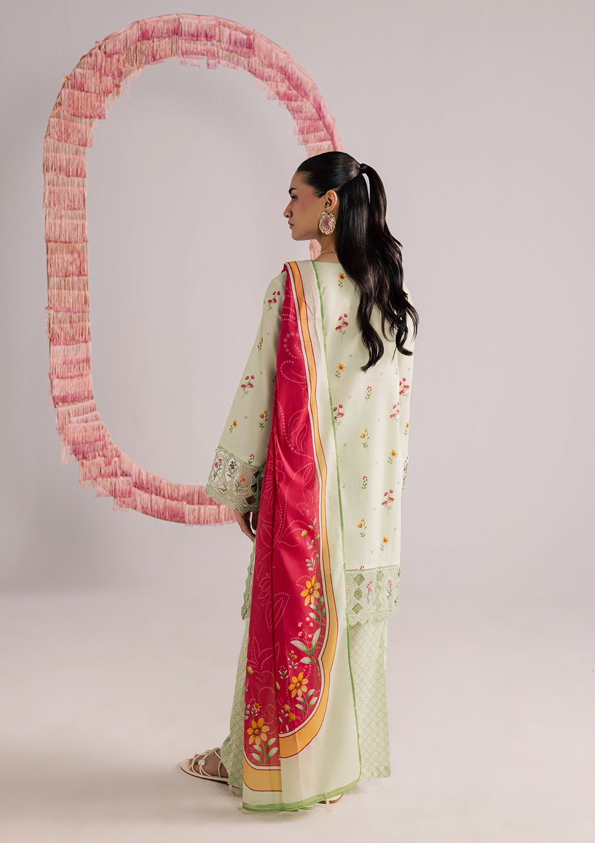 Mint Green Lawn Embroidered 3 Piece Outfit Online in UK USA Canada