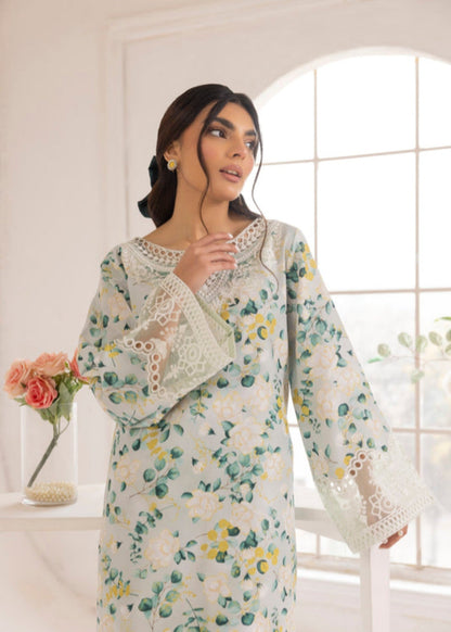 Mint Green Silk 3 Piece Pakistani Suit Online in KSA Riyadh Saudi Arabia Oman Bahrain Qatar