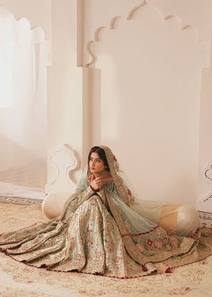 Mint Green Silk Charmeuse Designer Salwar Kameez Online in KSA Riyadh Saudi Arabia Oman Bahrain Qatar