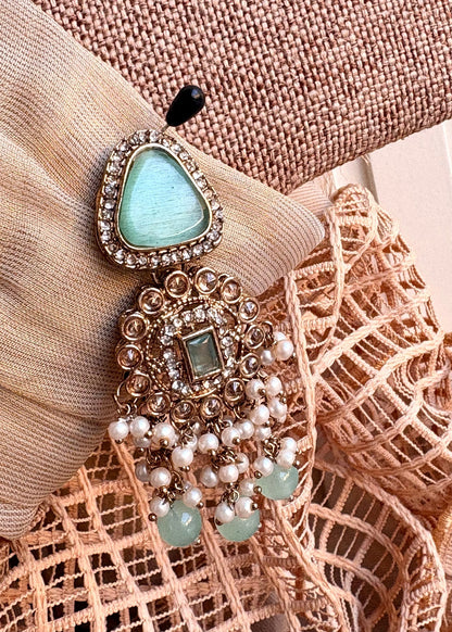 Mint Green Ziraya Jewellery Set Online in UK USA Canada