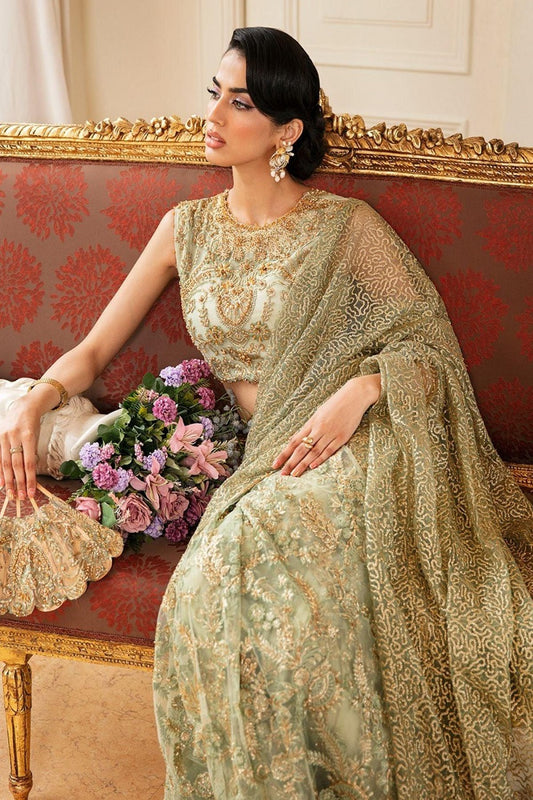Mint Green Handmade Anarkali / Saree