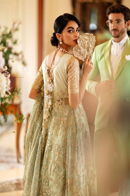 Mint Green Handmade Anarkali / Saree