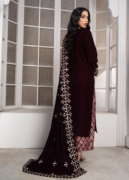 Mirror Work Maroon Velvet Pakistani Outfit Online in Dubai DXB UAE Abudhabi Meena Bazaar
