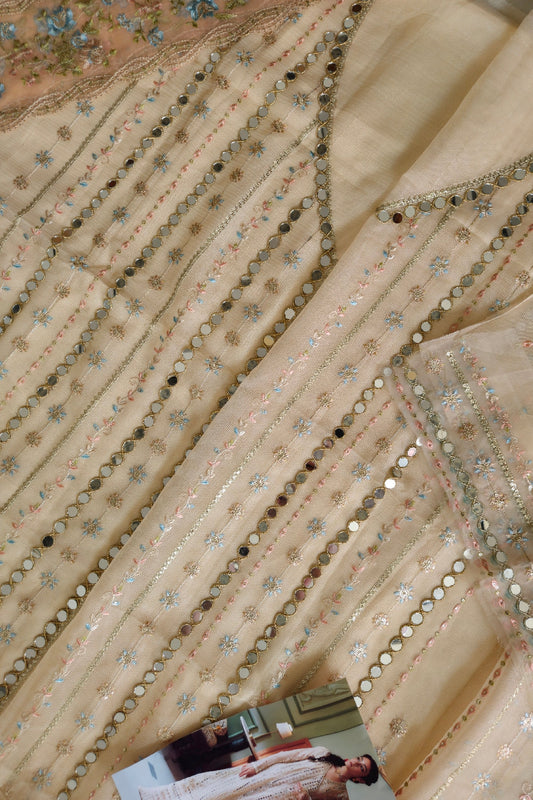 Embroidered Anarkali Suit with Mirror Work