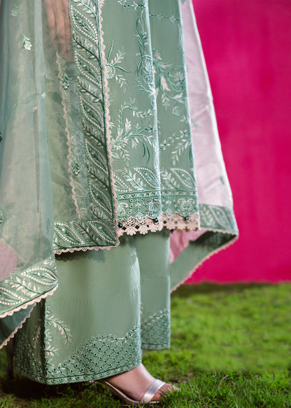Misty Grey Floral Lawn Dress Material Online in Sri Lanka India Australia