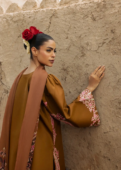 Mocha Brown Designer Lawn Suit Online in Dubai UAE Abudhabi Ajman Sharjah