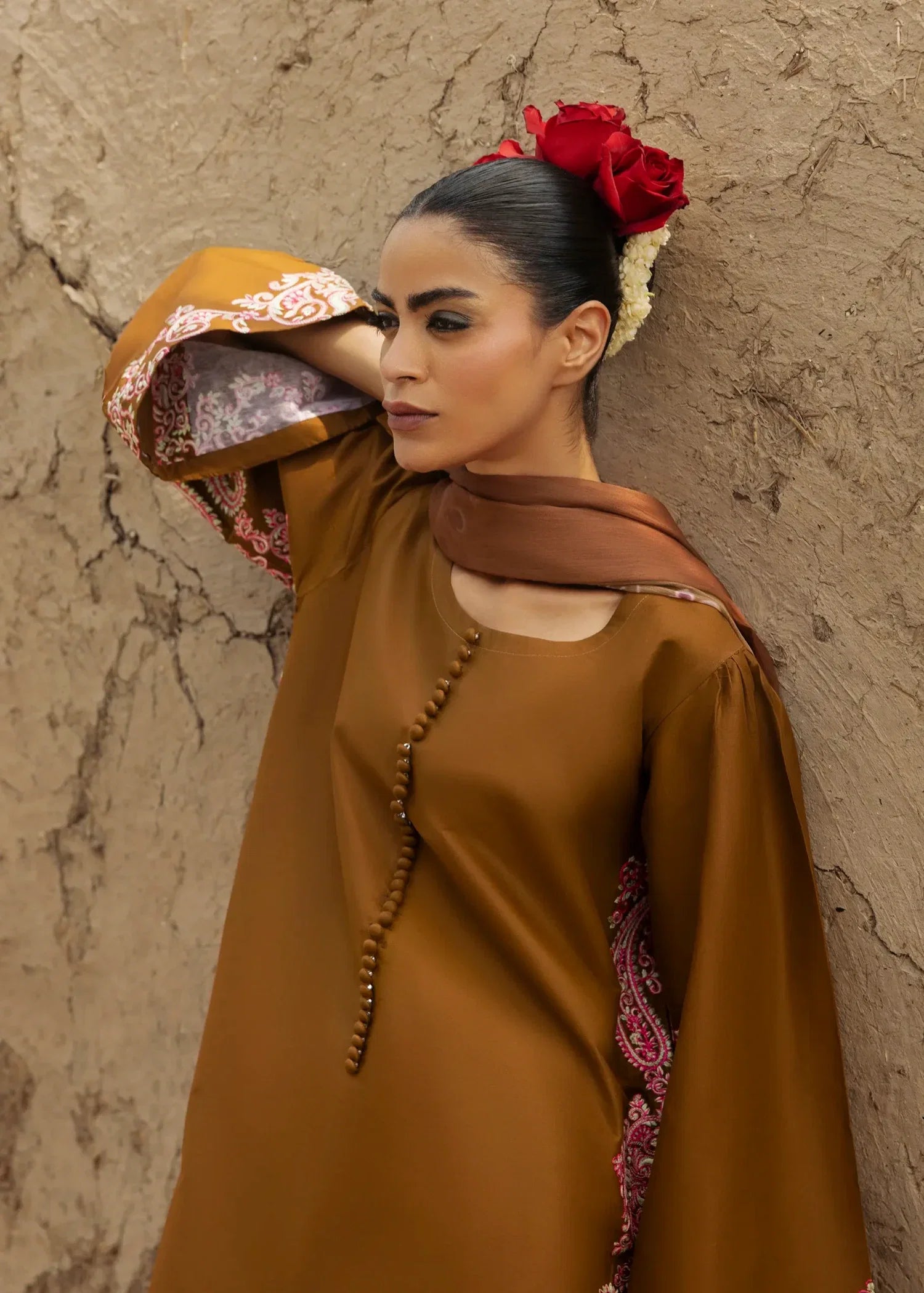 Mocha Brown Lawn Cotton Patiala Suit Online in Sri Lanka India Australia