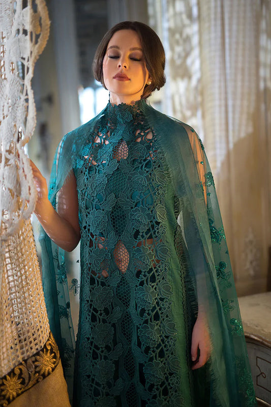 Bottle Green Embroidered Lawn Suit
