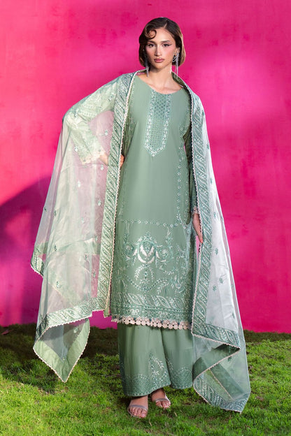Moss Green Digital Print Lawn Suit Online in Dubai UAE Abudhabi Ajman Sharjah