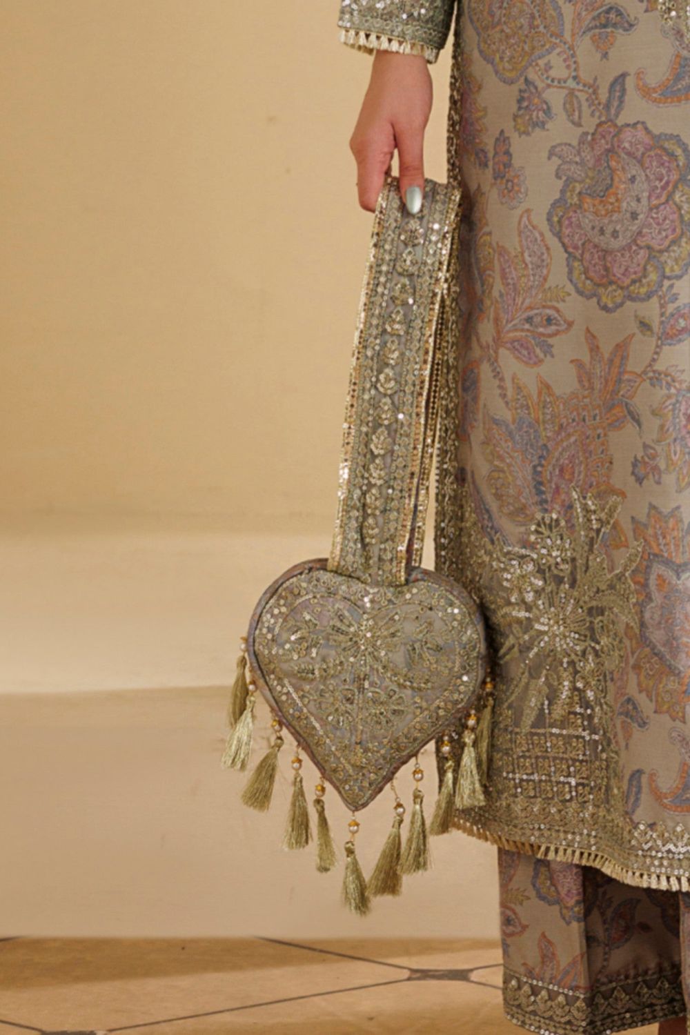 Moss Green Leather Potli Bag Online in Dubai UAE Abudhabi Ajman Sharjah