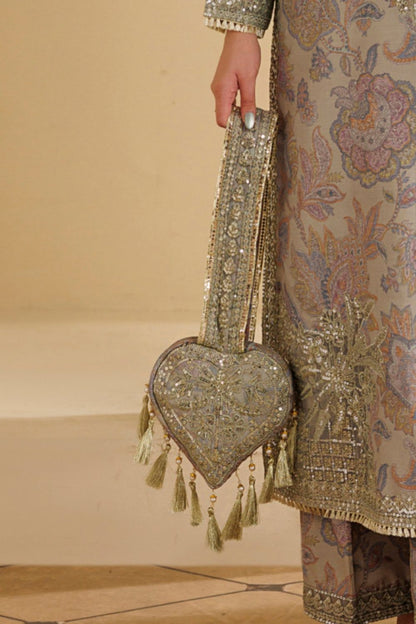 Moss Green Leather Potli Bag Online in Dubai UAE Abudhabi Ajman Sharjah