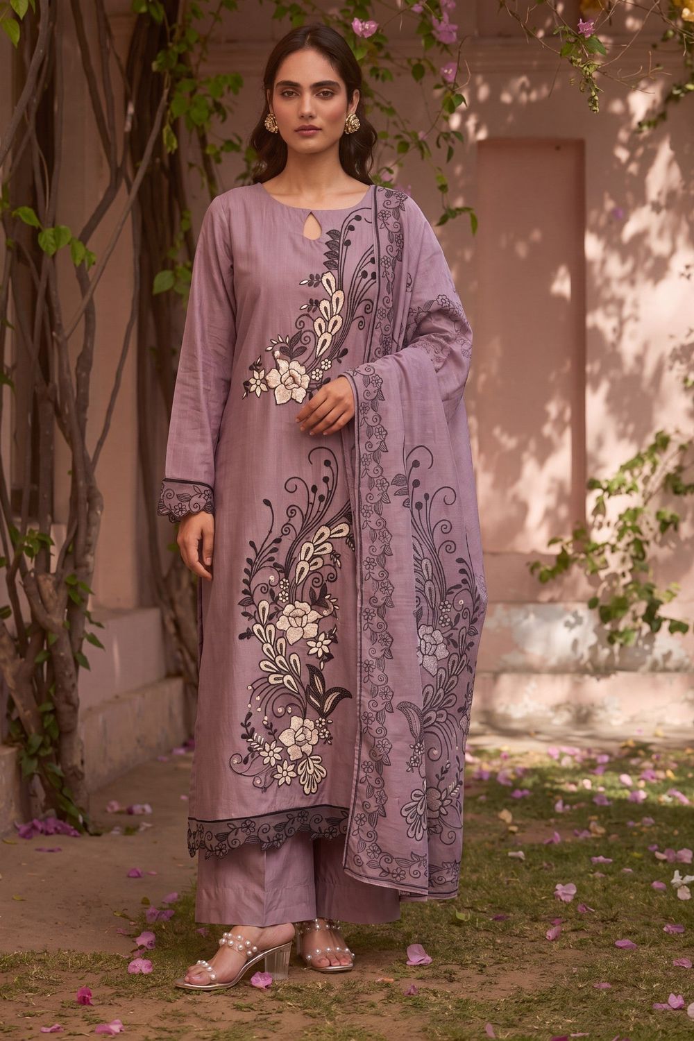 Mulberry Embroidered Lawn Daily Wear Suit Online in Dubai UAE Abudhabi Ajman Sharjah