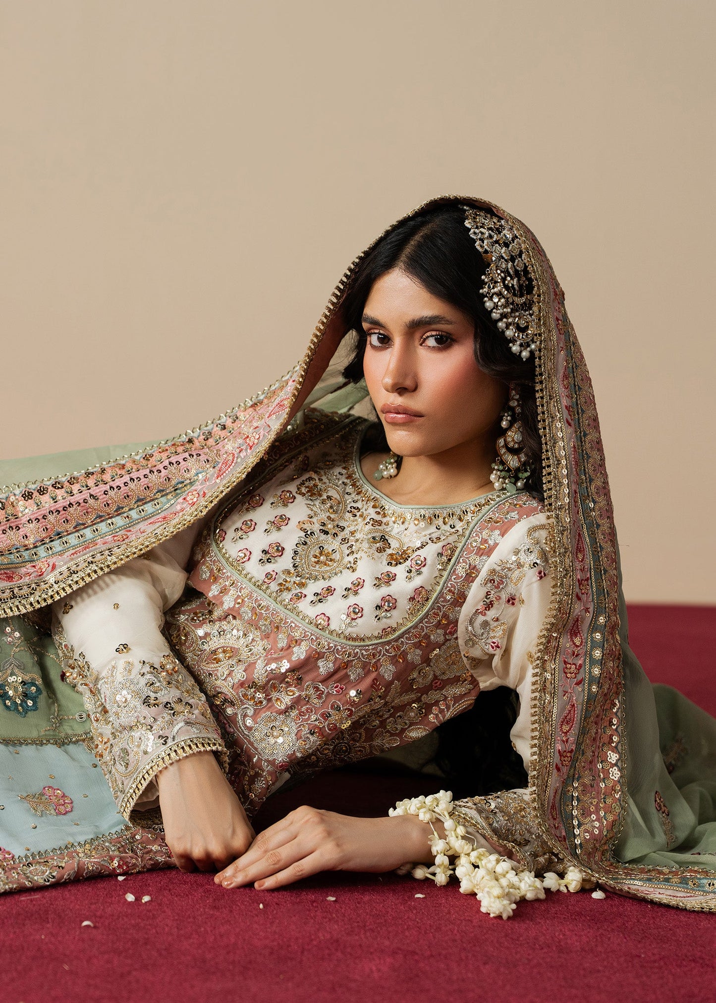 Multi Chiffon Embroidered Maxi Online in Dubai DXB UAE Abudhabi Meena Bazaar