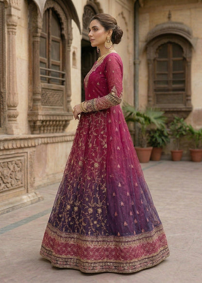 Multi Chiffon Embroidered Salwar Kameez Online in KSA Riyadh Saudi Arabia Oman Bahrain Qatar