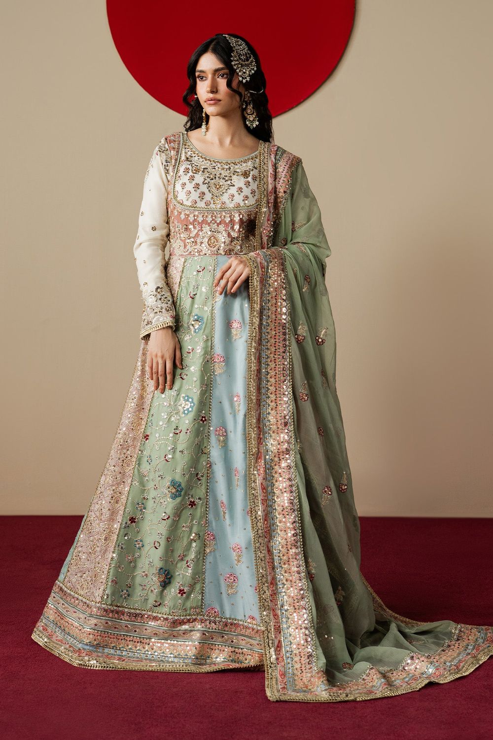 Multi Chiffon Sequined Maxi Dress Online in Dubai UAE Abudhabi Ajman Sharjah