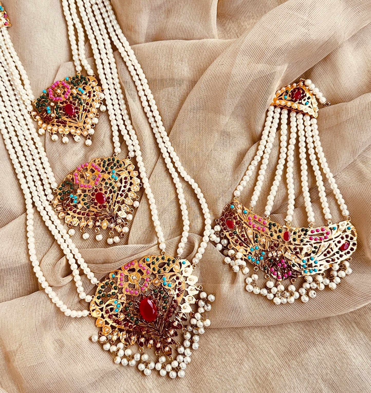 Multi Color Bridal Jewelry Set for Wedding Online in UK USA Canada