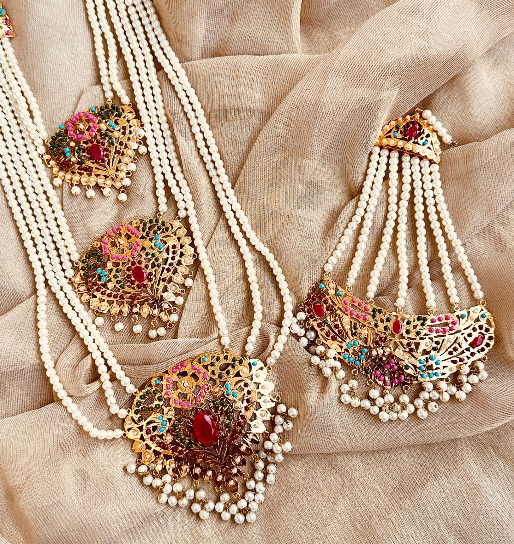 Multi Color Bridal Jewelry Set for Wedding Online in UK USA Canada