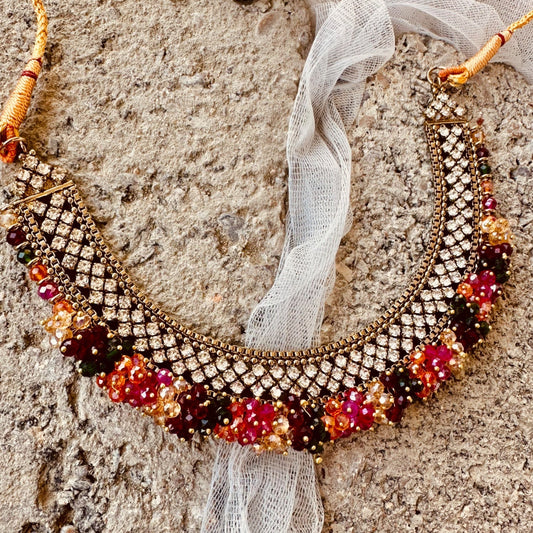 Multi-Color Crystal Jewellery Set for Weddings Online in UK USA Canada