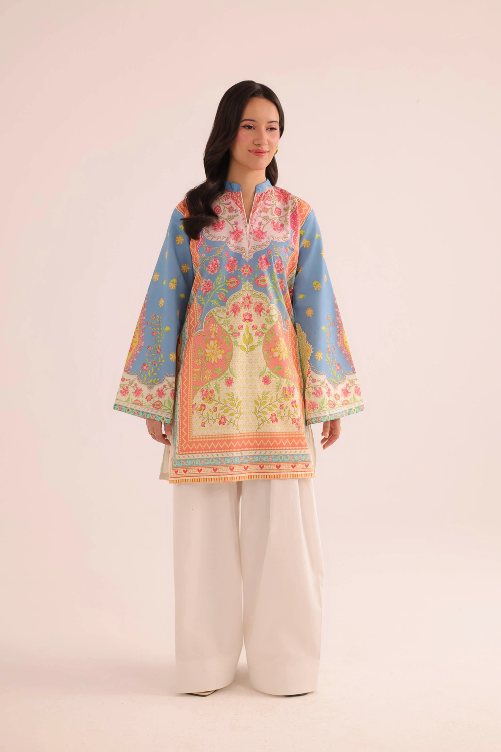 Multi Color Digital Print Poly Lawn Pakistani Suit Online in Dubai UAE Abudhabi Ajman Sharjah