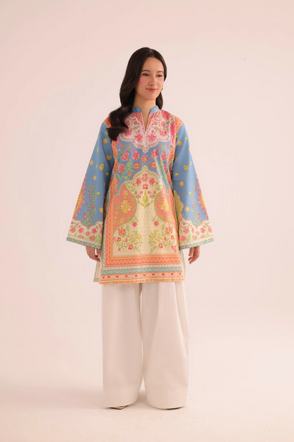 Multi Color Digital Print Poly Lawn Pakistani Suit Online in Dubai UAE Abudhabi Ajman Sharjah